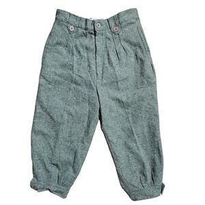 Vintage Ladybird Green Tweed Knickerbockers Pleated Cropped Trousers Girls 10.